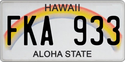 HI license plate FKA933