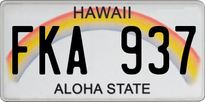 HI license plate FKA937