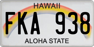 HI license plate FKA938