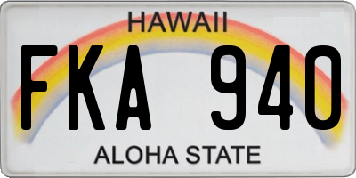 HI license plate FKA940