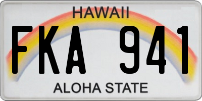 HI license plate FKA941