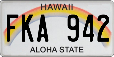HI license plate FKA942