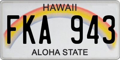 HI license plate FKA943