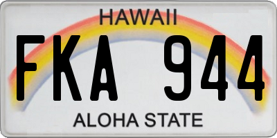 HI license plate FKA944