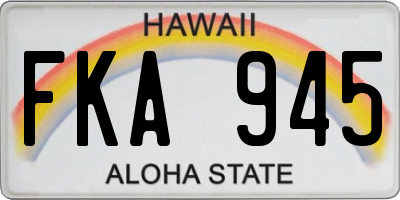 HI license plate FKA945