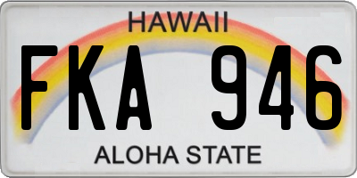 HI license plate FKA946