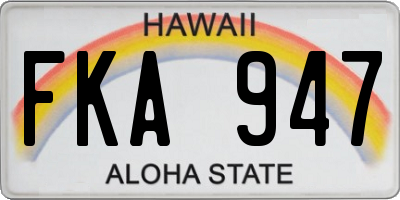 HI license plate FKA947