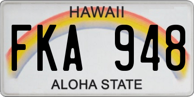 HI license plate FKA948