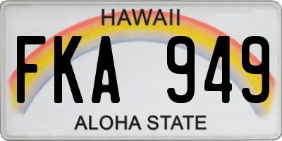 HI license plate FKA949