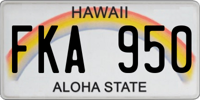 HI license plate FKA950