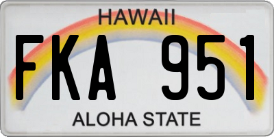 HI license plate FKA951