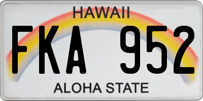 HI license plate FKA952