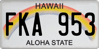 HI license plate FKA953