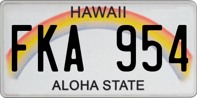 HI license plate FKA954