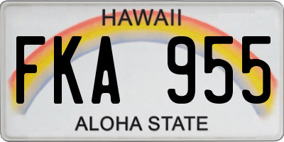 HI license plate FKA955