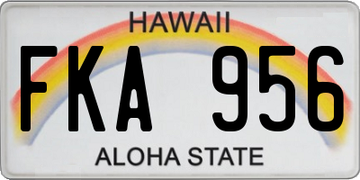 HI license plate FKA956
