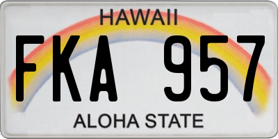 HI license plate FKA957