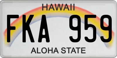 HI license plate FKA959
