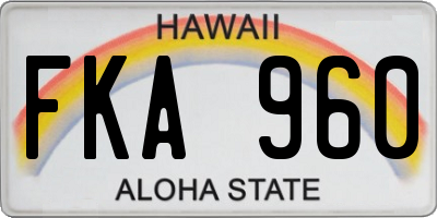 HI license plate FKA960
