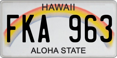 HI license plate FKA963