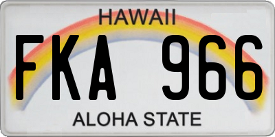 HI license plate FKA966