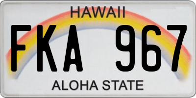 HI license plate FKA967