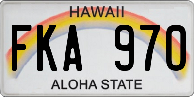 HI license plate FKA970