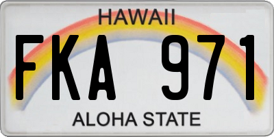 HI license plate FKA971
