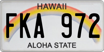 HI license plate FKA972