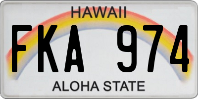 HI license plate FKA974