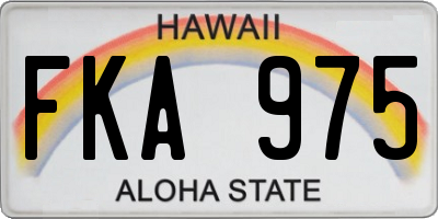 HI license plate FKA975