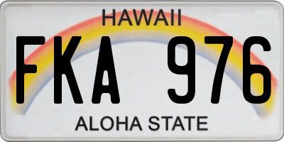 HI license plate FKA976