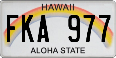 HI license plate FKA977