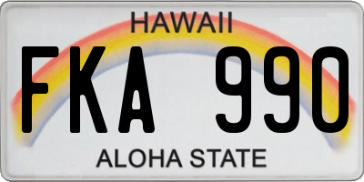 HI license plate FKA990