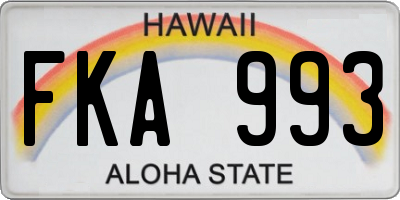 HI license plate FKA993