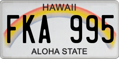 HI license plate FKA995