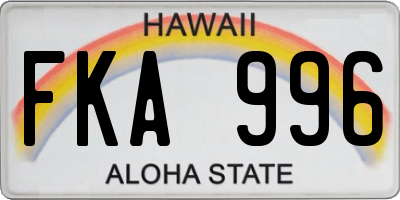 HI license plate FKA996