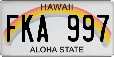 HI license plate FKA997