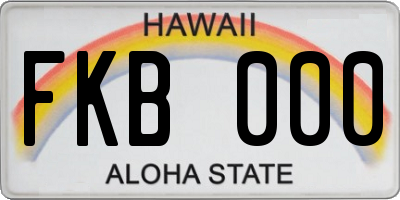 HI license plate FKB000