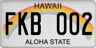 HI license plate FKB002