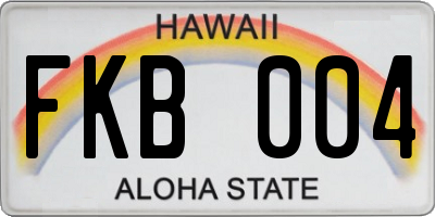 HI license plate FKB004