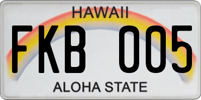 HI license plate FKB005