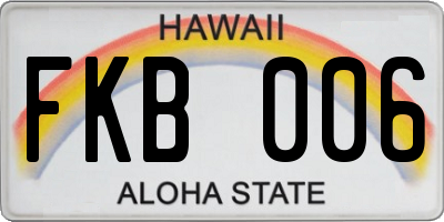 HI license plate FKB006