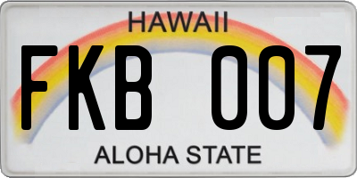 HI license plate FKB007