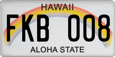 HI license plate FKB008