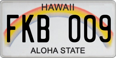 HI license plate FKB009
