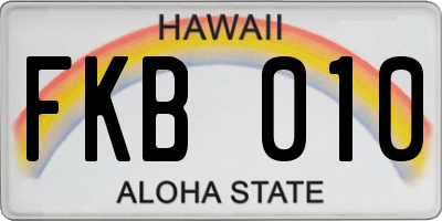 HI license plate FKB010