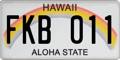 HI license plate FKB011