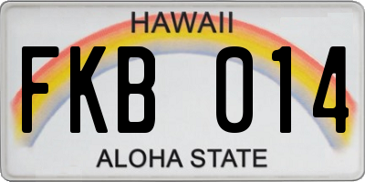 HI license plate FKB014
