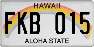 HI license plate FKB015